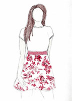 White and Red Floral Dress